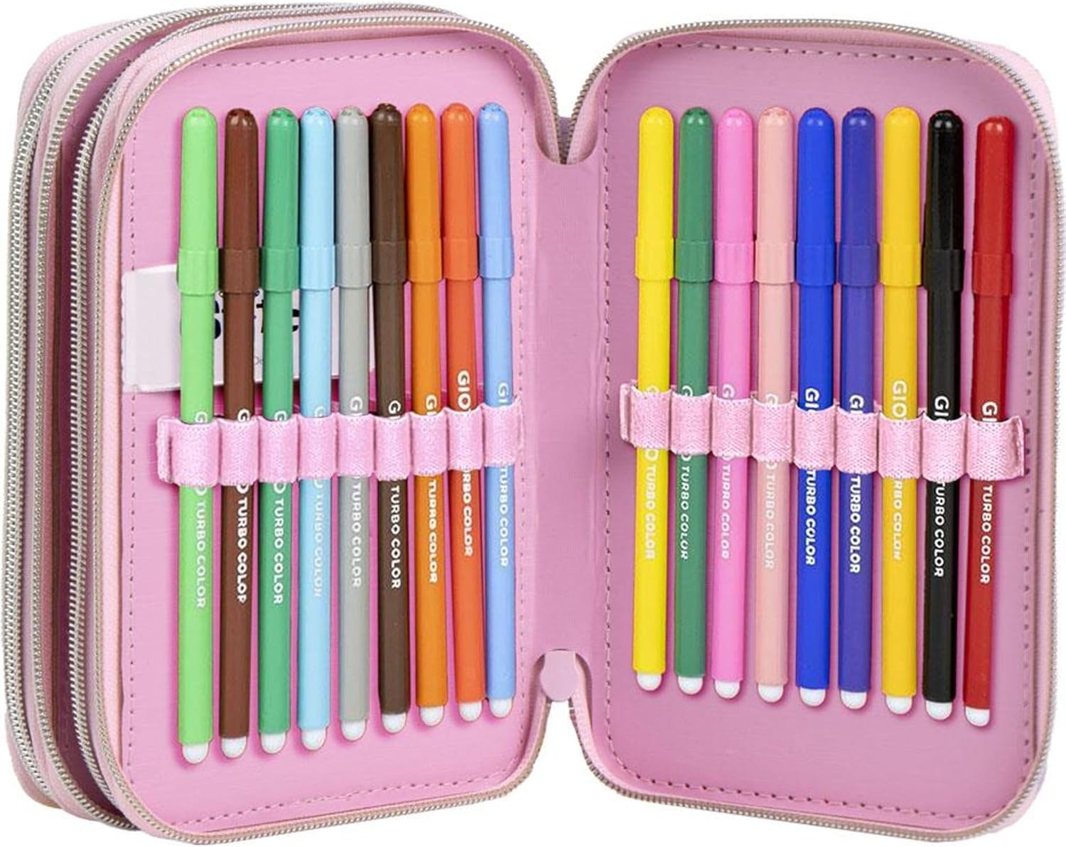 Giotto Stitch Pennenetui met viltstiften, potloden en balpennen, compleet etui voor school voor kinderen met Disney-design, Stitch, 12.5x6.5x19.5 cm, Gelicentieerd product