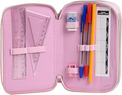 Giotto Stitch Pennenetui met viltstiften, potloden en balpennen, compleet etui voor school voor kinderen met Disney-design, Stitch, 12.5x6.5x19.5 cm, Gelicentieerd product