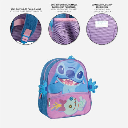 CERDÁ LIFE'S LITTLE MOMENTS Zaino per bambini scuola Stitch misure 15.5x30.0x10.0 cm s, unisex bambini, mod. 79