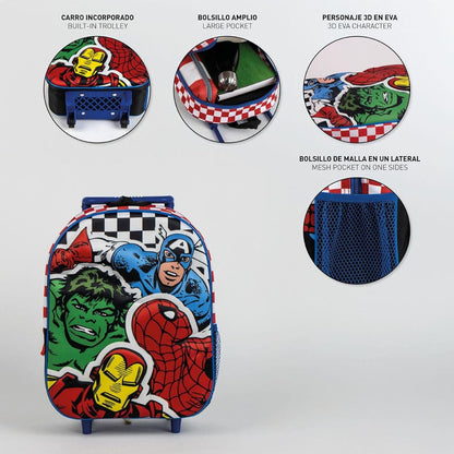 CERDÁ LIFE'S LITTLE MOMENTS Unisex Kid's Infantil Trolley 3D Medidas Mochila Avengers 25.0x31.0x10.0 Cm para Niñ@s Backpack, Mod. 5 UK
