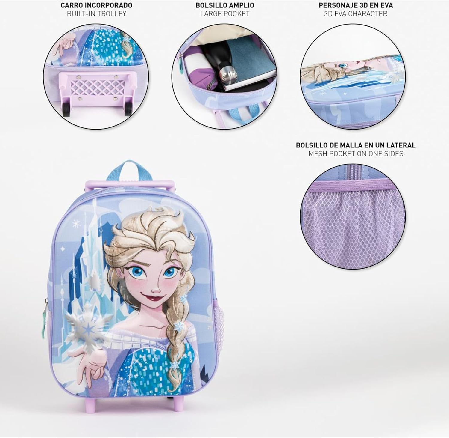 CERDÁ LIFE'S LITTLE MOMENTS Unisex Kid's Infantil Trolley 3D Medidas Mochila Frozen 25.0x31.0x10.0 Cm para Niñ@s Backpack, Mod. 19 UK