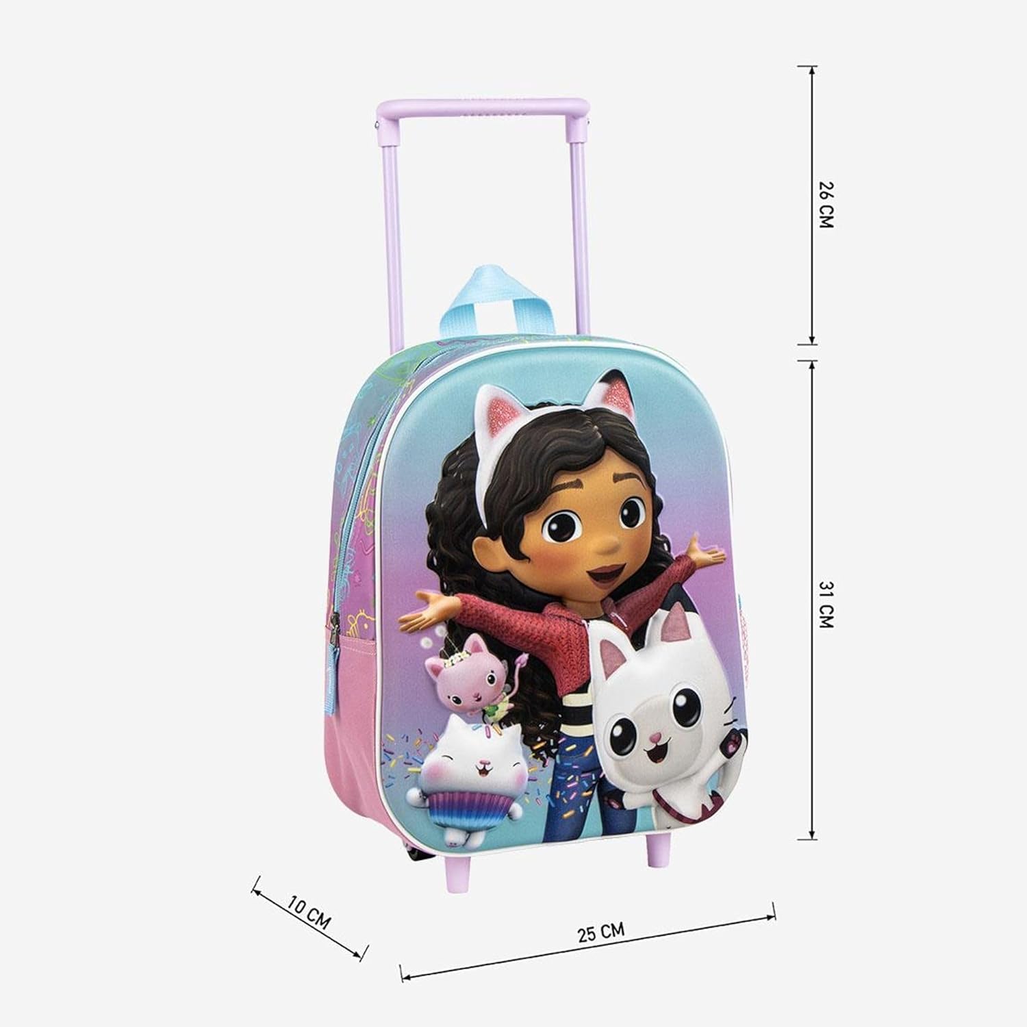 CERDÁ LIFE'S LITTLE MOMENTS Unisex Kid's Infantil Trolley 3D Medidas Mochila Gabby´s Dollhouse 25.0x31.0x10.0 Cm para Niñ@s Backpack, Model: 25 kg