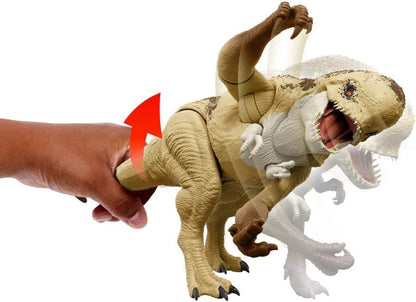 Mattel Jurassic World Rebirth Distortus Rex Rumble N Rampage Dinosaur Action Figure 22 Inch with 2 Attack Actions, Content-Accurate, Digital Play