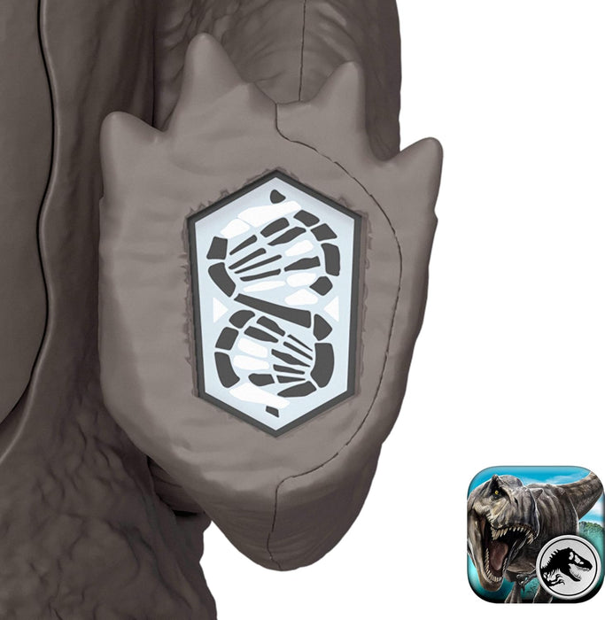 Mattel Jurassic World Rebirth Wild Roar Nasutoceratops Dinosaur Toy with Tail-Controlled Chomp Multi-Direction Attack & Sound, Posable & Digital Play, JGC81, Earthy/Neutral