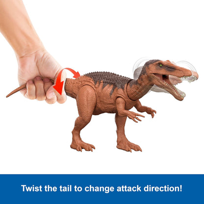 Mattel Jurassic World: El Renacer, Baryonyx Rugido salvaje, Dinosaurio con ataque de mordisco en múltiples direcciones y sonido controlado con la cola, diseño articulado y juego digital, JGC79