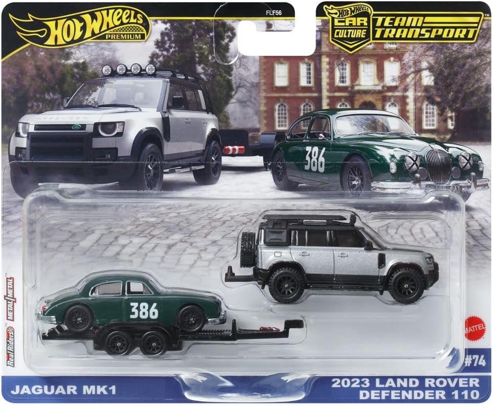 Hot Wheels - Premium Car Culture Team Transport - Jaguar MK1 (2023 Land Rover Defender 110) /Toys