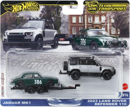 Hot Wheels - Premium Car Culture Team Transport - Jaguar MK1 (2023 Land Rover Defender 110) /Toys