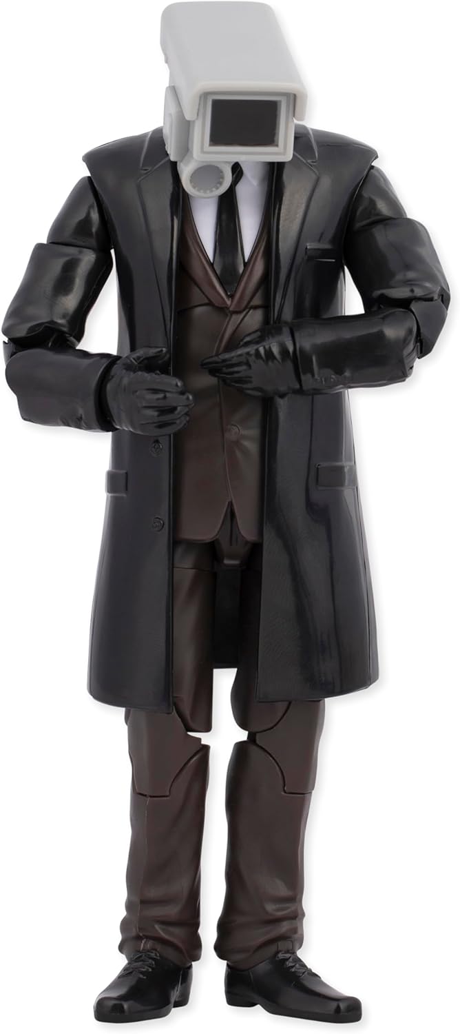 Skibidi Toilet Deluxe Figure Cameraman, Collectible Figures, Officially Licensed Toilet Merch, Black