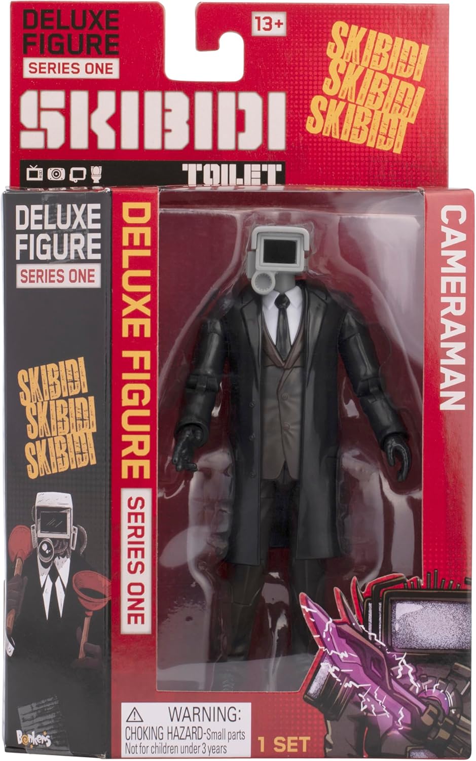 Skibidi Toilet Deluxe Figure Cameraman, Collectible Figures, Officially Licensed Toilet Merch, Black