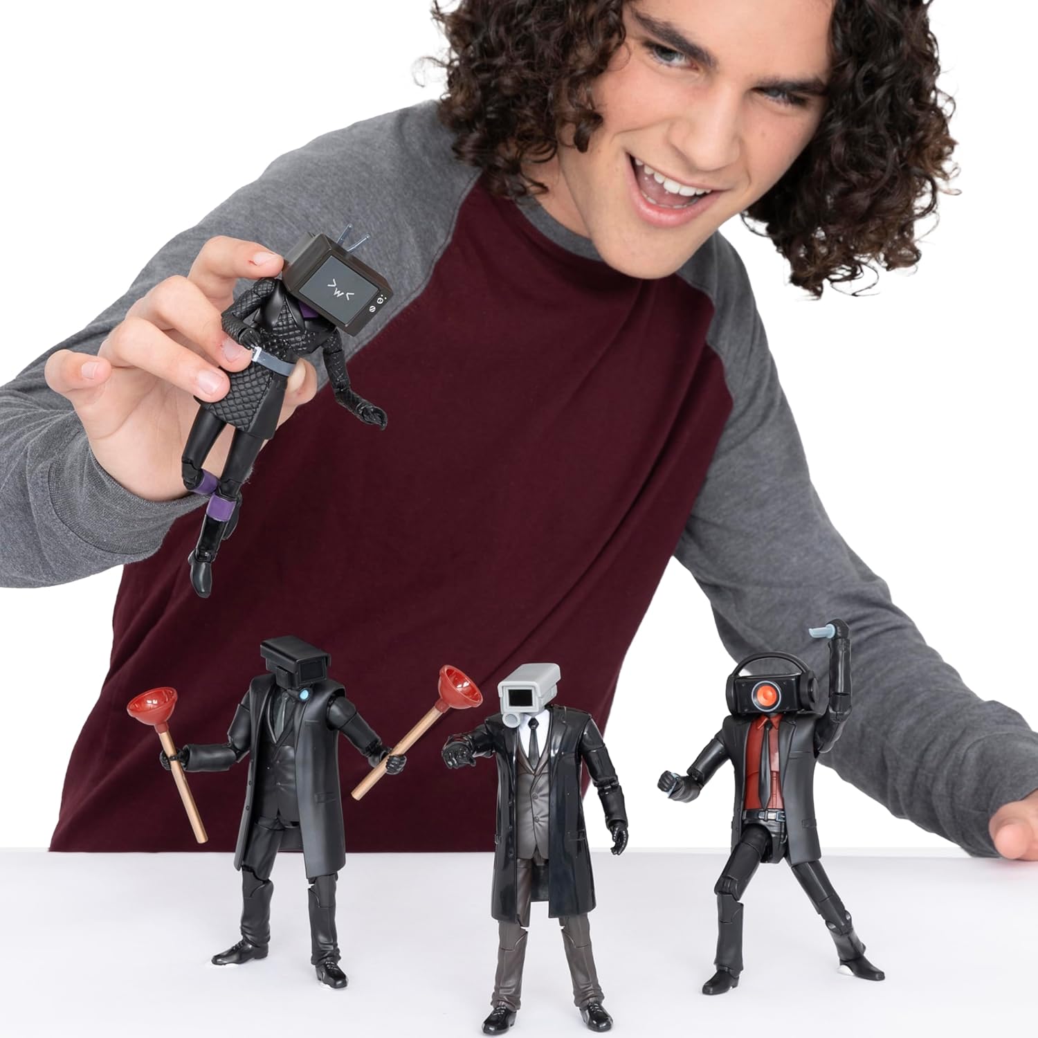 Skibidi Toilet Deluxe Figure Cameraman, Collectible Figures, Officially Licensed Toilet Merch, Black