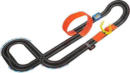 Carrera GO 20062553UK Hot Wheels 6.4 - GO Slot Racing Track With UK Plug, For Children From 6 Years And Adults,1:43 Scale, 6.4 Metres, With Hot Wheels - Night Shifter & Hot Wheels - HW50 Concept