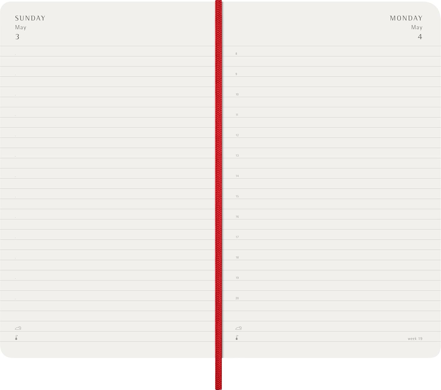Moleskine Daily Planner, Daily Agenda 2026 12 Months, With Soft Cover and Elastic Closure, Large Format 13x21, Color Red