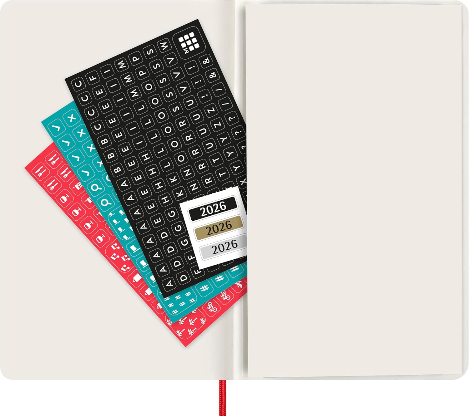 Moleskine Daily Planner, Daily Agenda 2026 12 Months, With Soft Cover and Elastic Closure, Large Format 13x21, Color Red