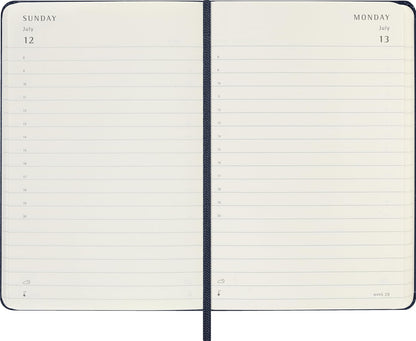 Moleskine Daily Planner, Daily Agenda 2026 12 Months, With Hard Cover and Elastic Closure, Pocket Size 9x14, Blue Color