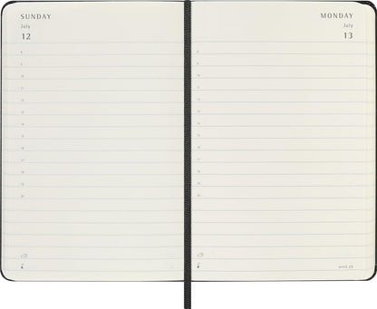 Moleskine Daily Planner, Daily Agenda 2026 12 Months, With Hard Cover and Elastic Closure, Pocket Size 9x14, Black Color
