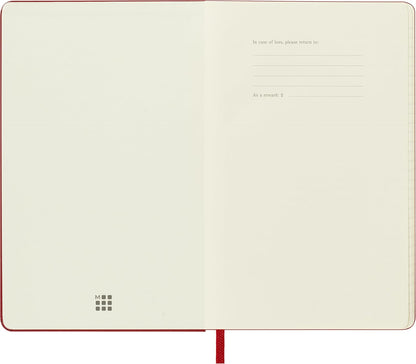 Moleskine Daily Planner, Daily Agenda 2026 12 Months, With Hard Cover and Elastic Closure, Pocket Size 9x14, Red Color