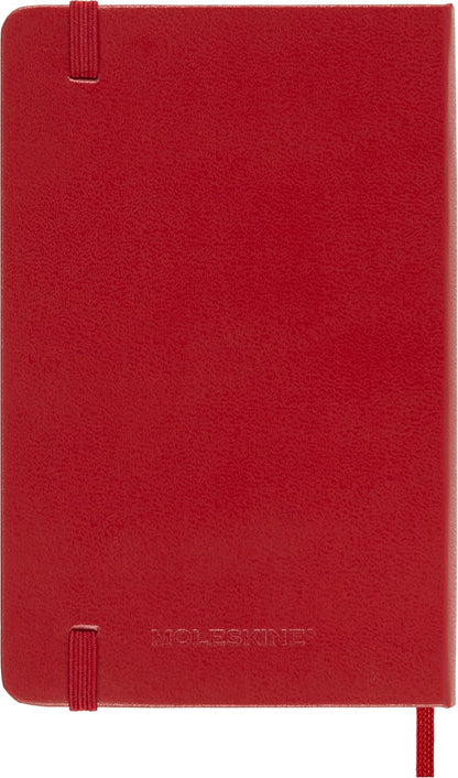 Moleskine Daily Planner, Daily Agenda 2026 12 Months, With Hard Cover and Elastic Closure, Pocket Size 9x14, Red Color