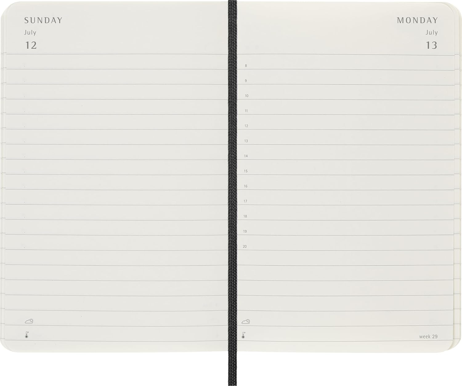 Moleskine Daily Planner, Daily Agenda 2026 12 Months, With Soft Cover and Elastic Closure, Pocket Size 9x14, Black Color