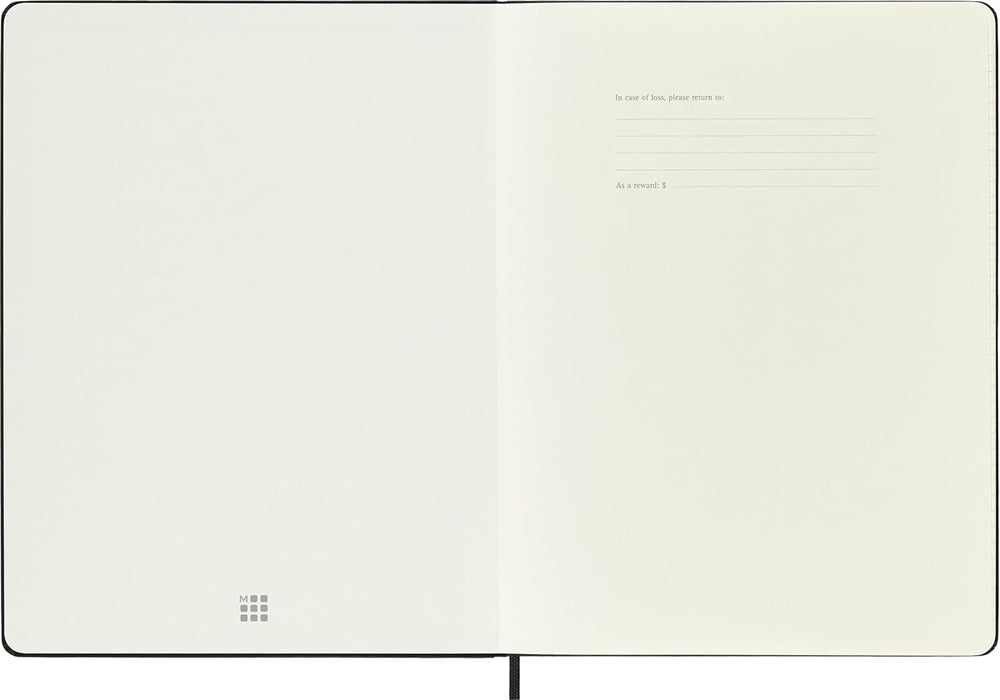 Moleskine Weekly Planner, Vertical Pro Weekly Agenda 12 Months 2025, Hard Cover and Elastic Closure, Black Color, Extra Large Size 19x25 cm