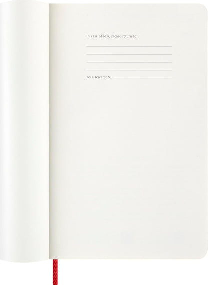 Moleskine Wochenplaner, Wochenagenda 2026 12 Monate Mit Platz Für Notizen, Mit Weichem Einband und Elastischem Verschluss, Großformat 13x21, Farbe Rot