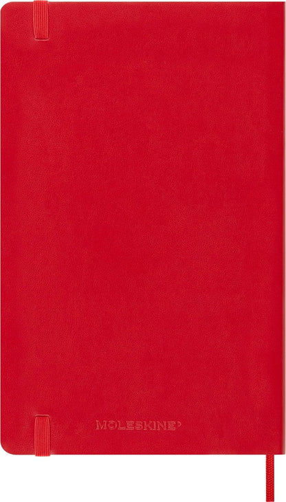 Moleskine Wochenplaner, Wochenagenda 2026 12 Monate Mit Platz Für Notizen, Mit Weichem Einband und Elastischem Verschluss, Großformat 13x21, Farbe Rot