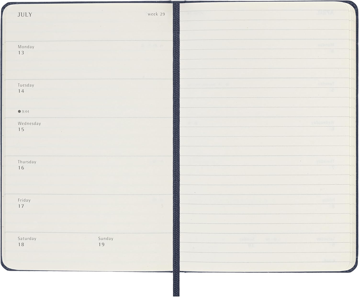 Moleskine Weekly Planner, Agenda Settimanale 2026 12 Mesi Con Spazio Per Note, Con Copertina Rigida e Chiusura Elastica, Formato Pocket 9 x 14 cm, Colore Blu