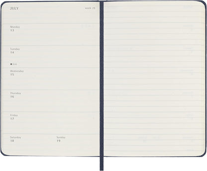 Moleskine Weekly Planner, Agenda Settimanale 2026 12 Mesi Con Spazio Per Note, Con Copertina Rigida e Chiusura Elastica, Formato Pocket 9 x 14 cm, Colore Blu