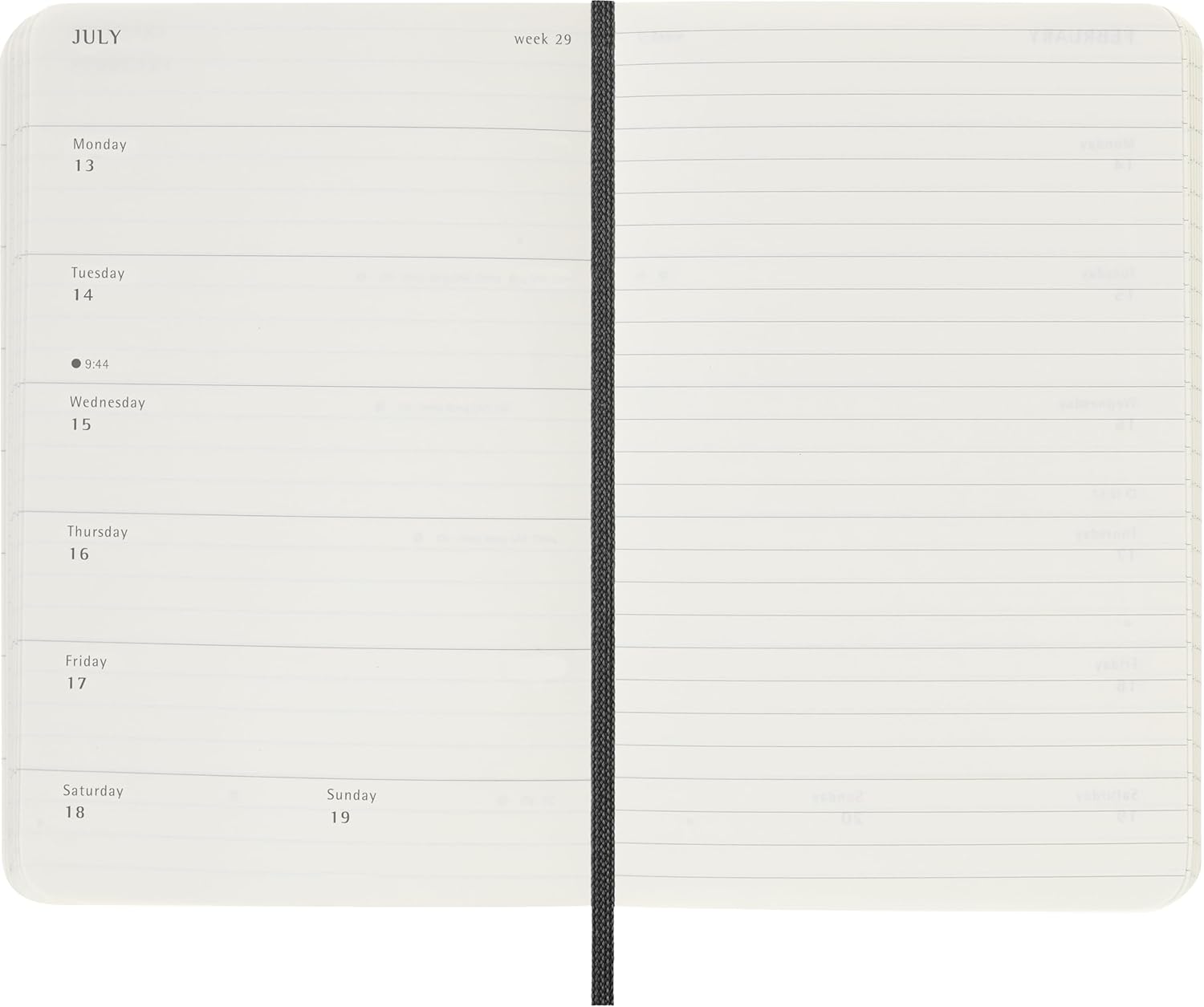 Moleskine Weekly Planner, 2026 Weekly Agenda 12 Months With Space For Notes, With Soft Cover and Elastic Closure, Pocket Size 9x14, Black Color