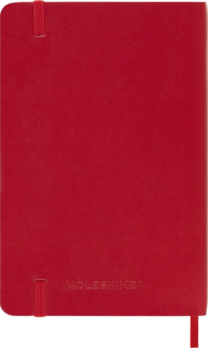 Moleskine Weekly Planner, 2026 Weekly Agenda 12 Months With Space For Notes, With Soft Cover and Elastic Closure, Pocket Size 9x14, Red Color