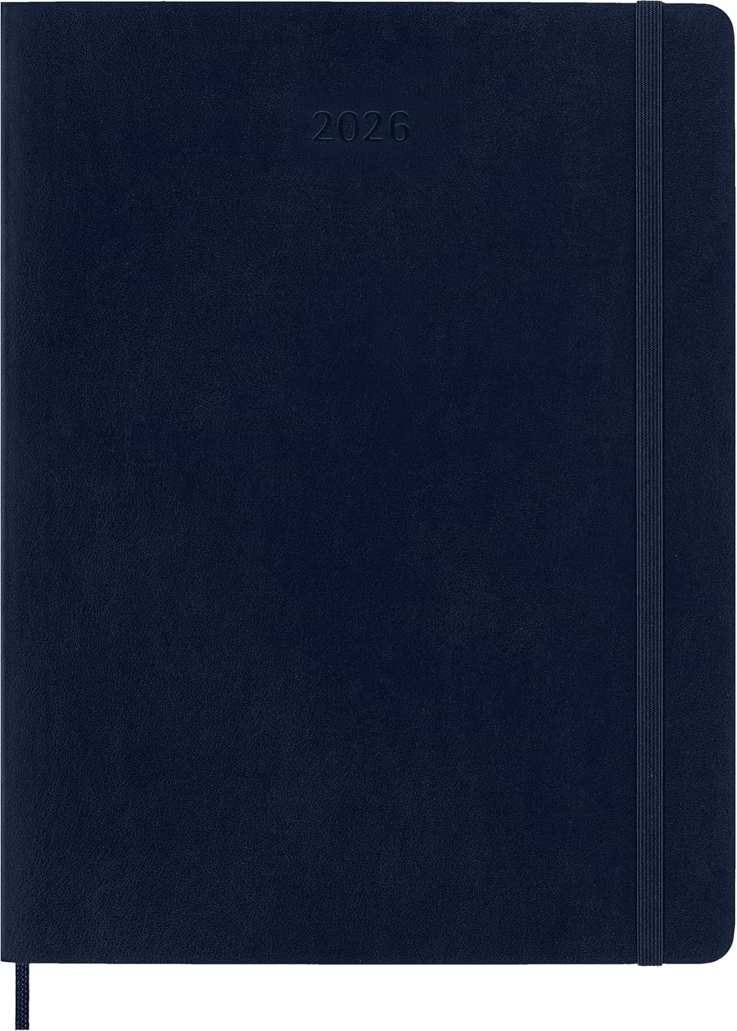 Moleskine Weekly Planner, 2026 Weekly Agenda 12 Months With Space For Notes, With Soft Cover and Elastic Closure, Colour Blue, XL Format 19 x 25 cm