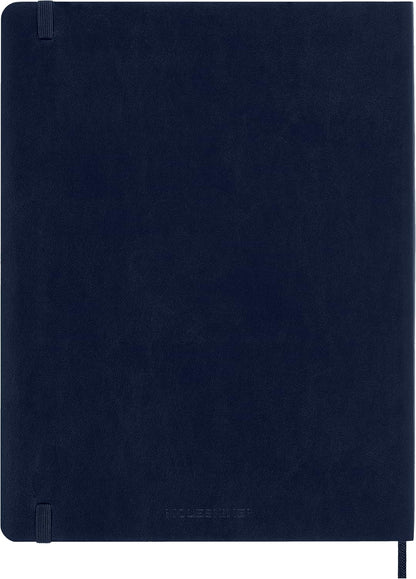 Moleskine Weekly Planner, 2026 Weekly Agenda 12 Months With Space For Notes, With Soft Cover and Elastic Closure, Colour Blue, XL Format 19 x 25 cm