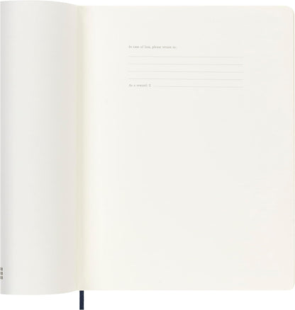 Moleskine Weekly Planner, 2026 Weekly Agenda 12 Months With Space For Notes, With Soft Cover and Elastic Closure, Colour Blue, XL Format 19 x 25 cm
