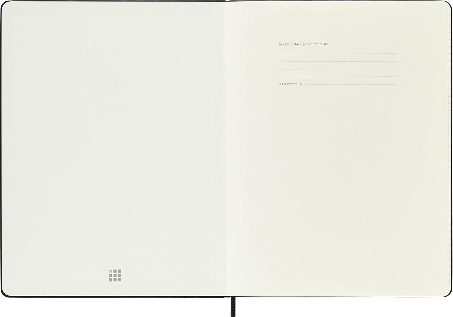 Moleskine Weekly Planner, Agenda Settimanale 2026 12 Mesi Con Spazio Per Note, Con Copertina Rigida e Chiusura Elastica, Formato XL 19 x 25 cm, Colore Nero