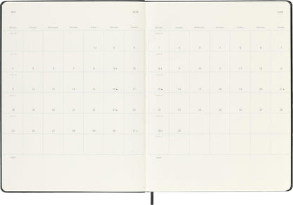 Moleskine Weekly Planner, Agenda Settimanale 2026 12 Mesi Con Spazio Per Note, Con Copertina Rigida e Chiusura Elastica, Formato XL 19 x 25 cm, Colore Nero