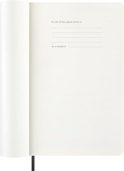 Moleskine Weekly Planner, Horizontal Weekly Agenda 2026 12 Months, With Soft Cover and Elastic Closure, Large Format 13x21, Black Color