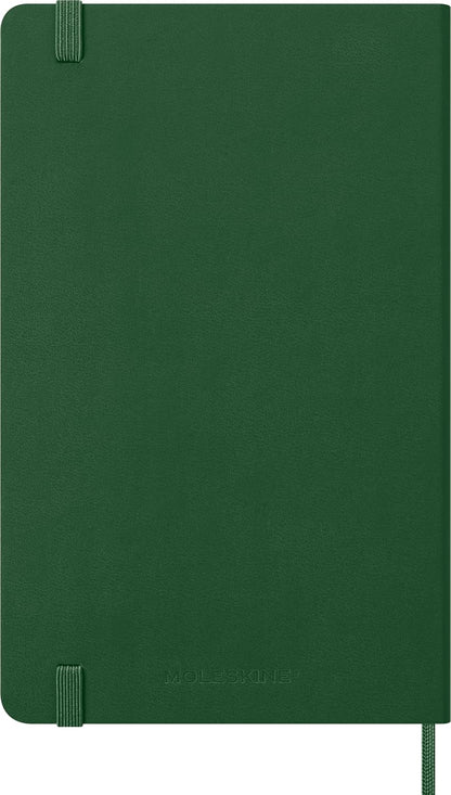 Moleskine Wochenplaner, Wochenagenda 2026 12 Monate mit Platz für Notizen, mit festem Einband und Gummibandverschluss, Großformat 13x21, Farbe Grün