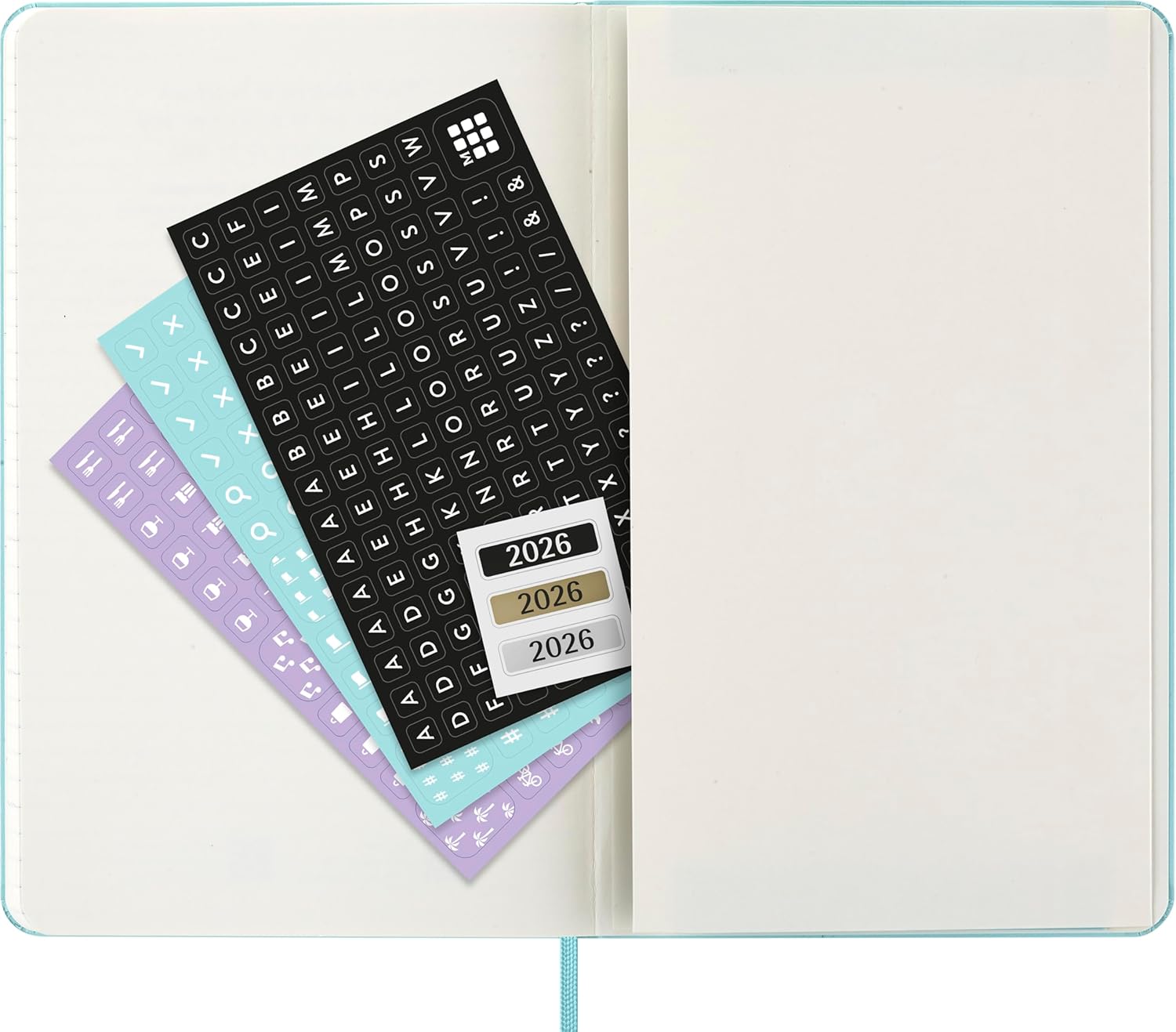 Moleskine Weekly Planner, Agenda Semanal 2026 12 Meses Con Espacio Para Notas, Con Tapa Dura y Cierre Elástico, Formato Grande 13x21, Color Aguamarina