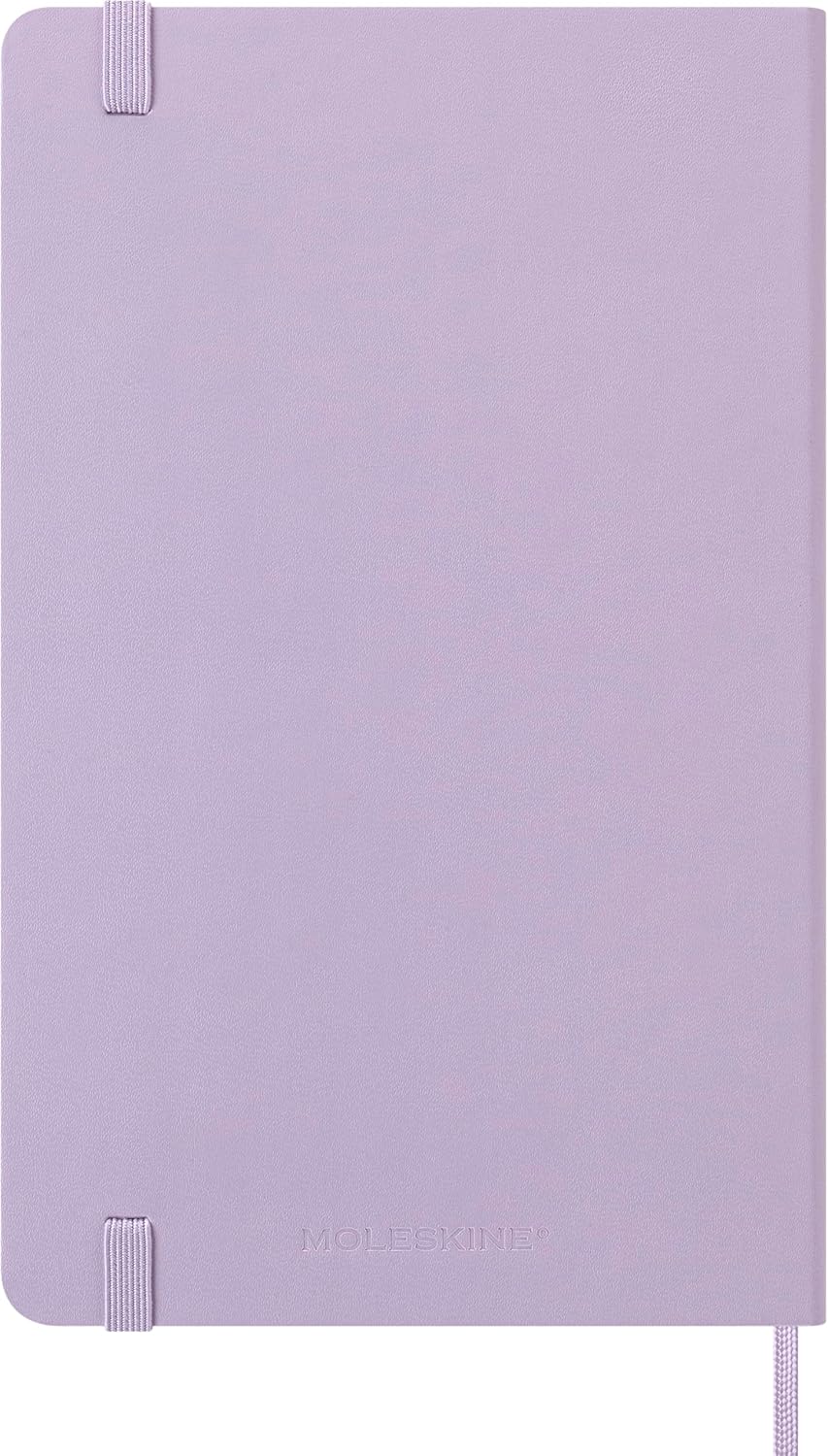Moleskine Daily Planner, Daily Agenda 2026 12 Months, With Hard Cover and Elastic Closure, Large Format 13x21, Lilac Color