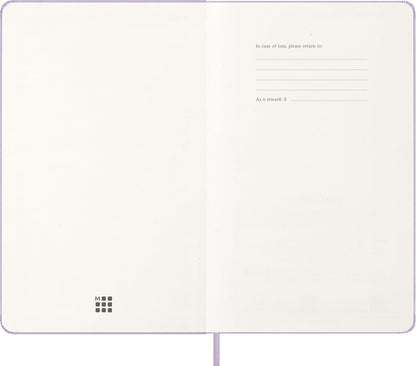 Moleskine Daily Planner, Daily Agenda 2026 12 Months, With Hard Cover and Elastic Closure, Large Format 13x21, Lilac Color