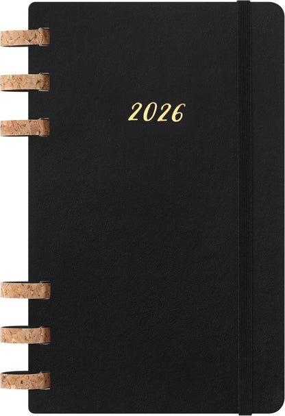 Moleskine Life Planner 2026, Weekly and Monthly Spiral Agenda 12 Months, Soft Cover and Elastic Closure, Black Color, Large Size 13x21 cm