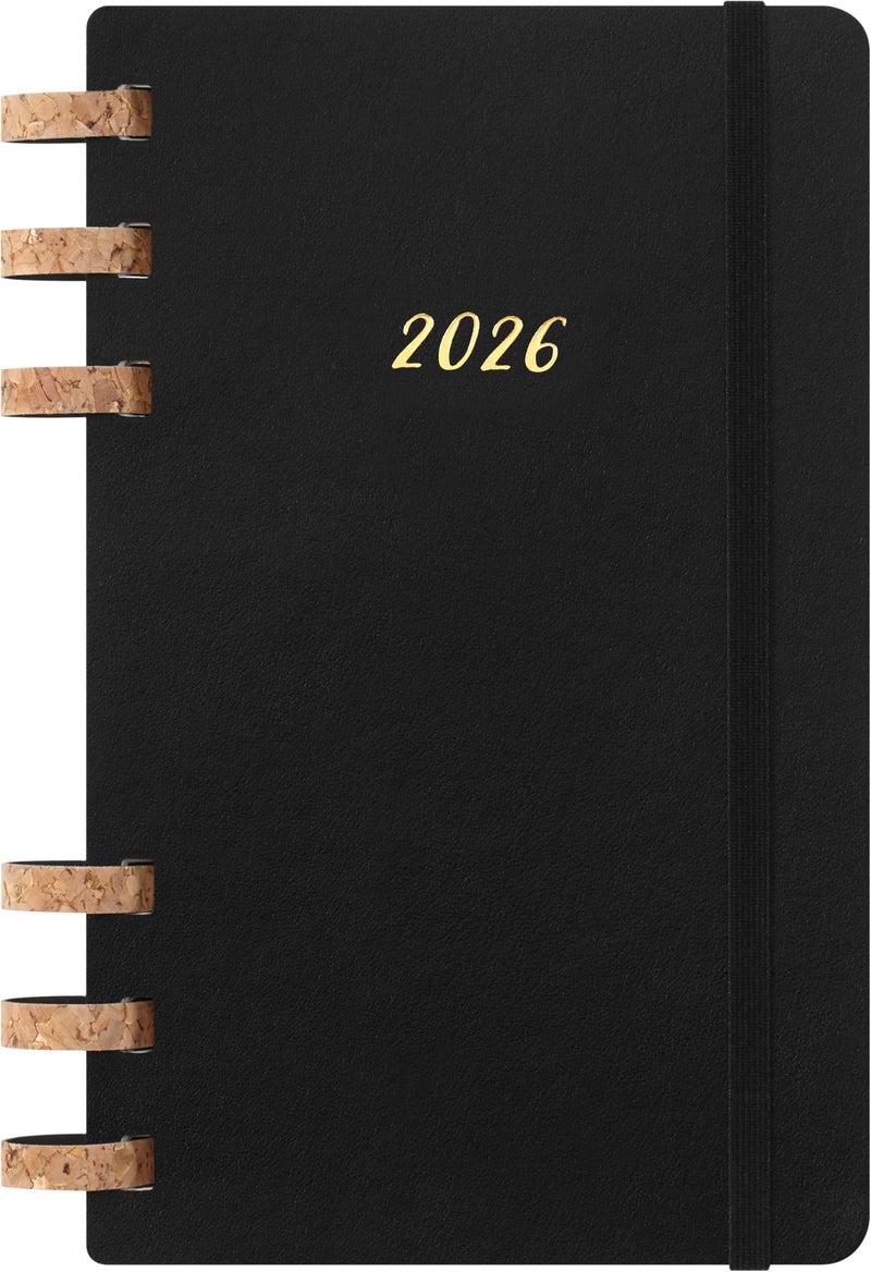 Moleskine Life Planner 2026, Weekly and Monthly Spiral Agenda 12 Months, Soft Cover and Elastic Closure, Black Color, Large Size 13x21 cm