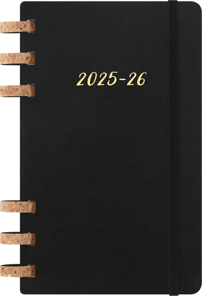 Moleskine Student Life Planner 2025-26, Weekly and Monthly Spiral 12-Month Planner with Soft Cover, Black Color, Large 15 x 21 cm