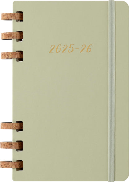 Moleskine Student Life Planner 2025-2026, Weekly and Monthly Spiral 12 Month Diary with Soft Cover, Crush Kiwi Colour, Large Size 15 x 21 cm