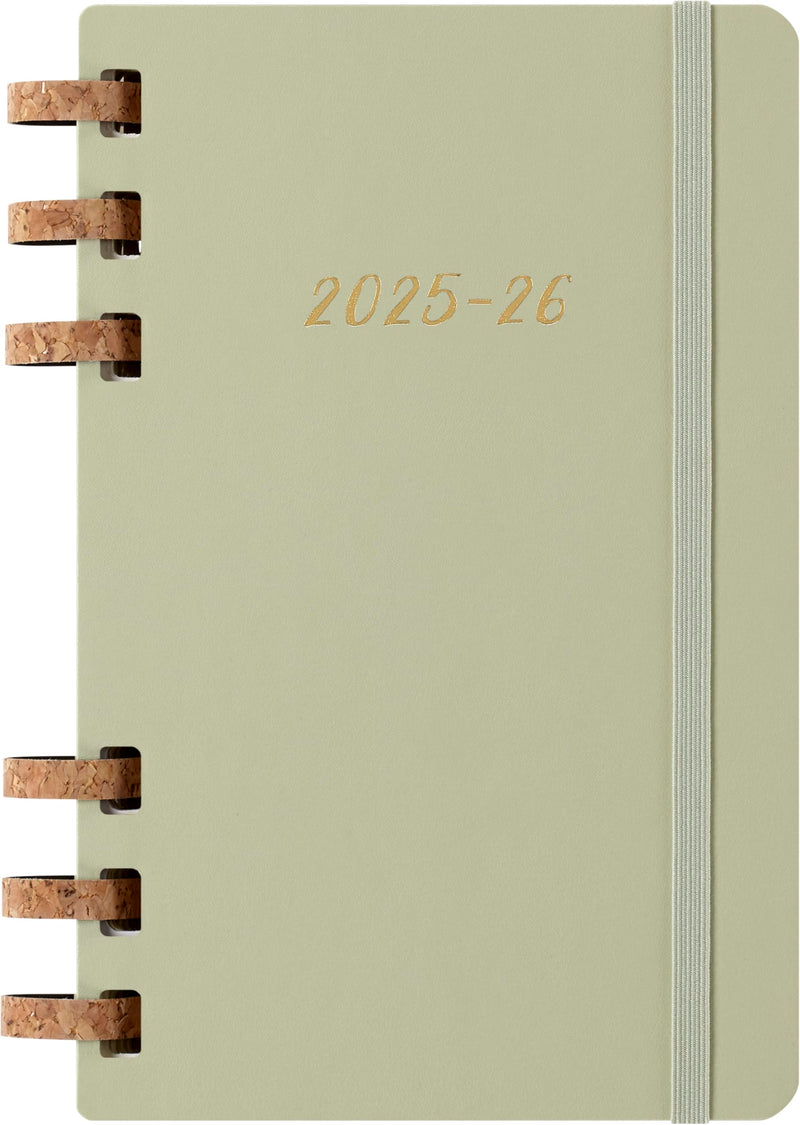 Moleskine Student Life Planner 2025-2026, Weekly and Monthly Spiral 12 Month Diary with Soft Cover, Crush Kiwi Colour, Large Size 15 x 21 cm