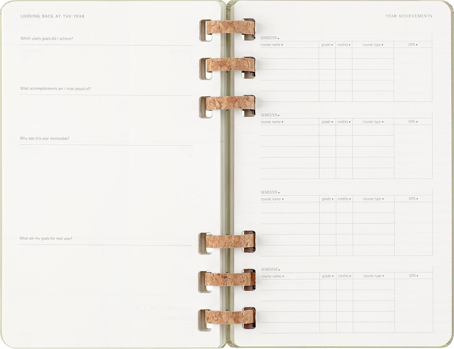Moleskine Student Life Planner 2025-2026, Weekly and Monthly Spiral 12 Month Diary with Soft Cover, Crush Kiwi Colour, Large Size 15 x 21 cm