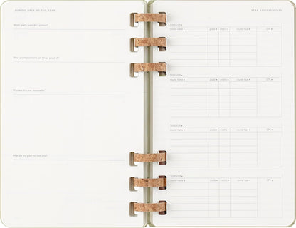 Moleskine Student Life Planner 2025-2026, Weekly and Monthly Spiral 12 Month Diary with Soft Cover, Crush Kiwi Colour, Large Size 15 x 21 cm
