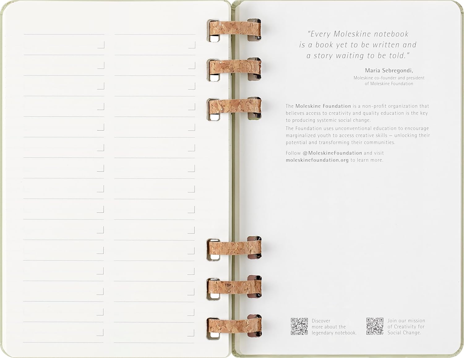 Moleskine Student Life Planner 2025-2026, Weekly and Monthly Spiral 12 Month Diary with Soft Cover, Crush Kiwi Colour, Large Size 15 x 21 cm