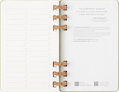 Moleskine Student Life Planner 2025-2026, Weekly and Monthly Spiral 12 Month Diary with Soft Cover, Crush Kiwi Colour, Large Size 15 x 21 cm