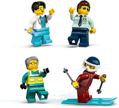 LEGO City Emergency Air Ambulance Airplane Toy - Medical Plane Model - 3 Minifigures incl. a Doctor and Pilot, plus a Snowscooter, Stretcher & Tools, Gift for 6+ Year Old Boys - 60465