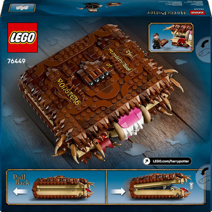 LEGO Harry Potter Chomping Monster Book Of Monsters – Interactive Toy with Pull-Back Motor & Chomping Mouth – incl. Neville Longbottom Minifigure - Gift for 9+ Year Old Boys, Girls & Fans - 76449